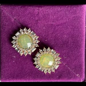 Stunning lime green studs with sparkles